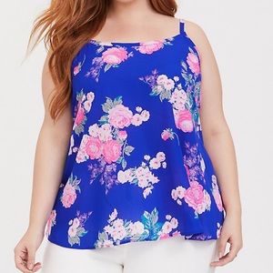 Torrid blue floral spaghetti strap top